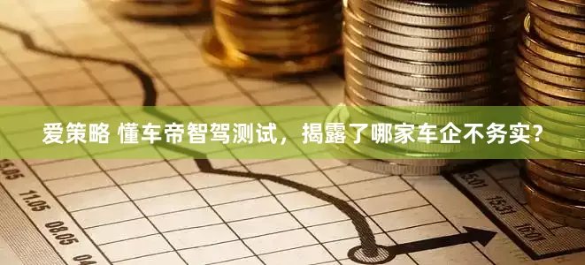 爱策略 懂车帝智驾测试，揭露了哪家车企不务实？
