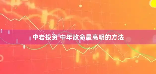 中岩投资 中年改命最高明的方法
